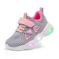 SMILIN Kids Girls Light Up Tennis Shoes, Breathable Lightweight Flashing Sneakers, Adorable Glowing Running Walking Gym Shoes for Toddler Little Kid