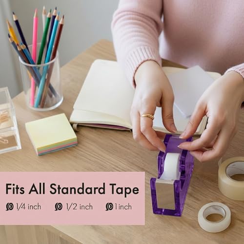 OfficeGoods Acrylic Tape Dispenser, Aesthetic and Compact Design, Purple - color: Purple