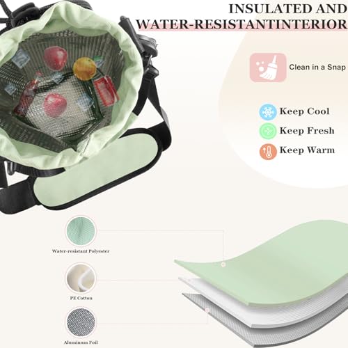 Insulated Water Bottle Carrier with Adjustable Strap - 25/32/40 oz Water Bottle Crossbody Bag with Small Purse for Hiking, Gym, Travel - color: Turquoise
