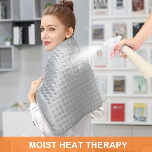 Heating Pad,Electric Heating Pads,Heating Pad for Back,Gray,40x20 Inch - color: Silvergray, size: 40x20 Inch