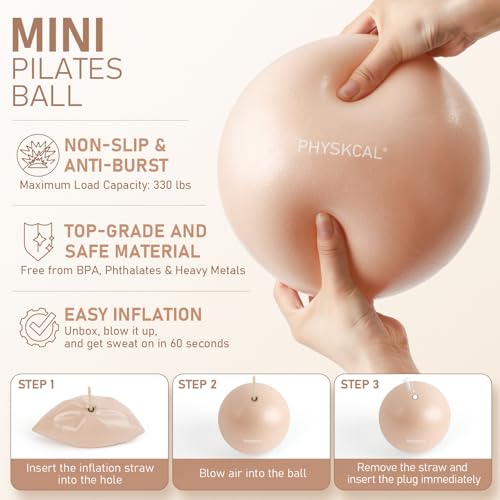 PhysKcal Pilates Kit, 15-Inch Pilates Ring with 1x Pilates Ball & 5X Bands - color: Nude