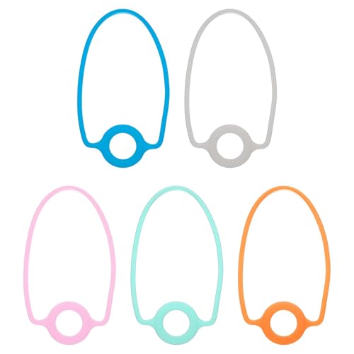 PATIKIL Silicone Water Bottle Lanyard, Reusable Tumbler Strap Water Bottle Handle Holder with Strap for Beverage Carry Traveling Take Out - color: Pink/Light Blue/Orange/Blue/Gray