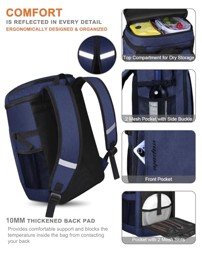 Capolo Cooler Backpack Insulated Leak Proof for Women Men Soft Cooler Bag - color: Blue, size: 36 Cans