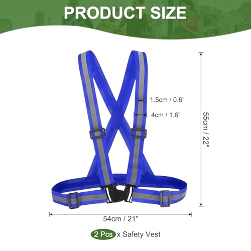 PATIKIL Reflective Safety Vest, Hi-Vis Safety Vests, Adjustable High Visibility Reflective Strips for Traffic Control - color: Dark Blue