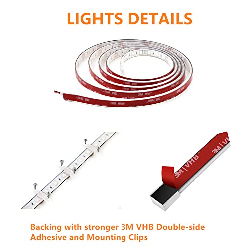 Marine Submersible Boat LED Strip Lights, 12V 8FT IP68 Waterproof - size: 8FT Blue
