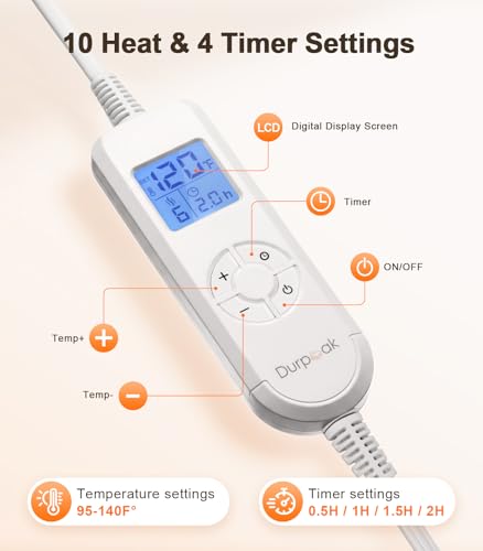 Heat Wrap for Neck Shoulder and Back, Fathers Day Ideal Gifts for Men Dad Him, Portable Weighted Warm Pad with 10 Heat 4 Timers 26"x 35"