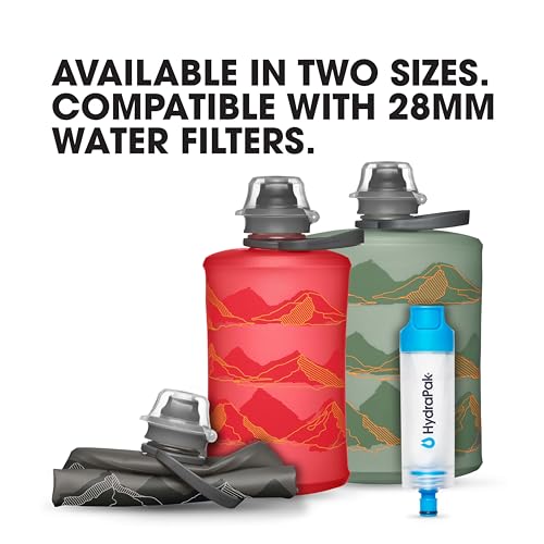 HydraPak Stow Collapsible Water Bottle (350ml, 500ml, 1L) - color: MTN Mammoth Grey, style: 12oz/350ml