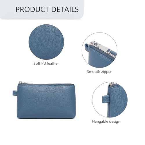 Small Makeup Bag for Purse, Leather Cosmetic (Brussels Sprouts) - color: PU/Brussels Sprouts