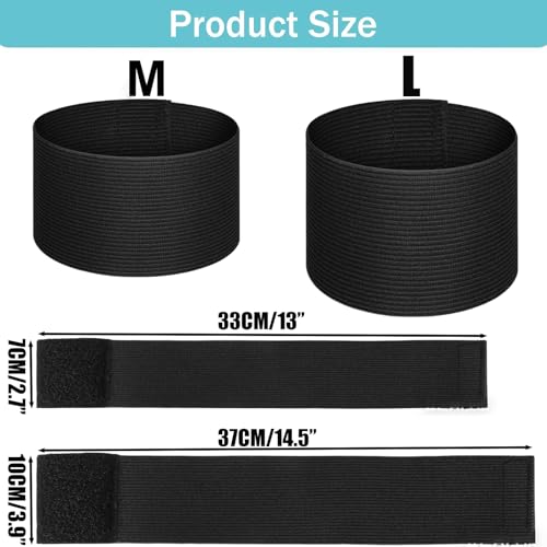 10PCS Captain Armbands, Black Elastic Arm Band, Adjustable Mourning Funeral Memorial Arm Band, Sports Armband