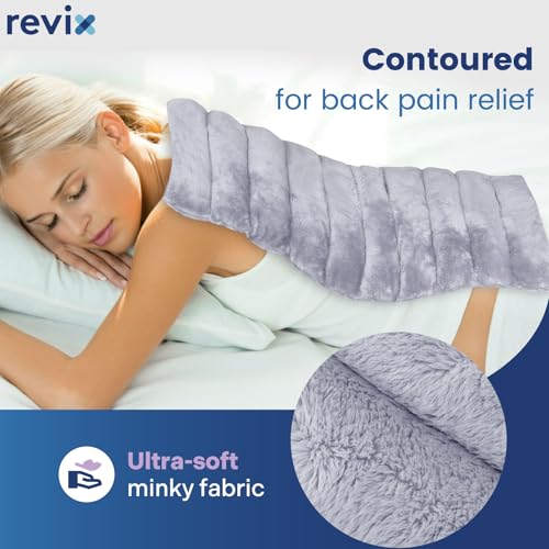 REVIX Extra Large Microwavable Heating Pad for Back, Moist Heat Wrap, Gray - color: Gray