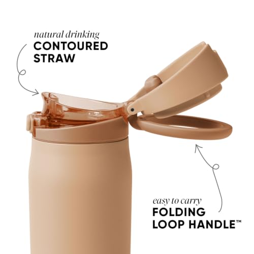 Simple Modern Water Bottle with Straw & Handle | 24oz | Tan - color: -Desert, size: 24 Ounces