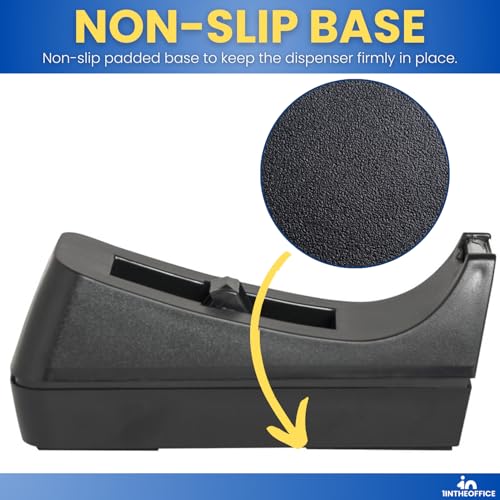 1InTheOffice Desk Tape Dispenser, Black 4 Pack (Desktop Tape Dispenser) - size: Tape Dispenser
