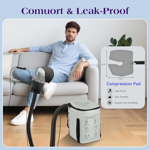 Cold Therapy Machine with 6 Timer Settings & 3 Flow Speeds, Portable Ice Machine for Knee After Surgery – Leak-Resistant Circulating Unit for Knee, Shoulder, Hip, Ankle – Post-Op Pain Relief