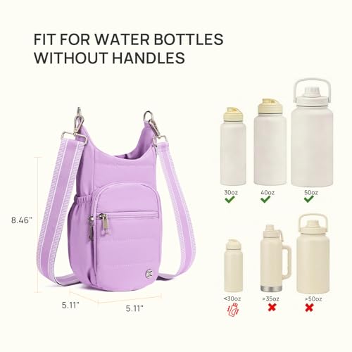 Telena Water Bottle Holder with Strap RFID Crossbody Bags for Women - color: Purple