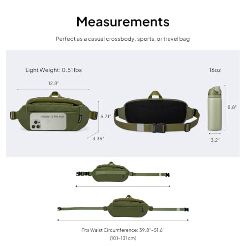 TOPEAST Waist Pack Large Capacity Fanny Pack with Water Bottle Pocket - color: Dark Green