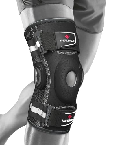 NEENCA Professional Knee Brace, Adjustable Hinged, with Removable Side Stabilizers, Strong Stability for Joint Pain Relief, Arthritis, Meniscus Tear, ACL, PCL, Runner, Sports - size: XXX-Large
