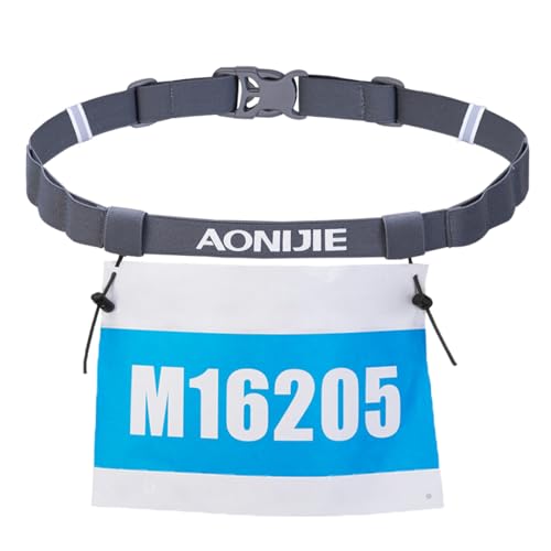 TRIWONDER Running Bib Holder Race Belt Runner Bib Strap Race Number Belt for Triathlon, Marathon, Running, Cycling (Grey) - color: 01 Grey