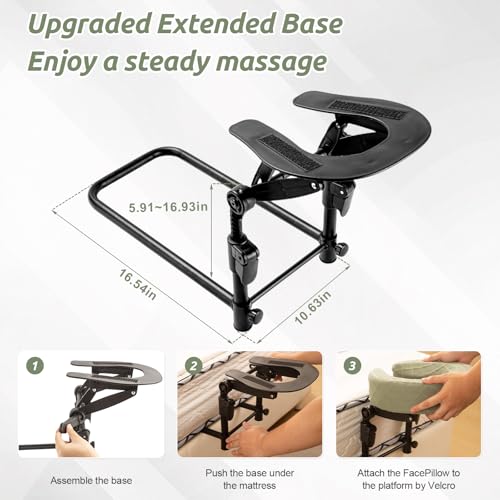 Massage Headrest for Bed, Head Holder & Face Cradle with Face Down Pillow - color: Green, size: Extended