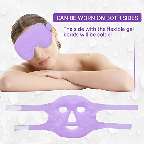 ZNÖCUETÖD Cooling Mask Ice Pack for Face Eye, Hot Cold Compress for Face - color: Purple-#2