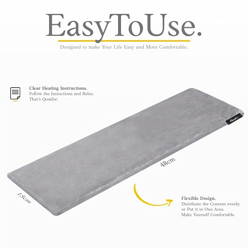 Qomfor - Microwavable Heating Pad - Gray - Lavender Scented Heat Pack - Therapeutic Heat Wrap for Neck, Shoulders & Period Cramps Pain Relief - Reusable Hot/Cold Therapy Bag - color: Dark Grey