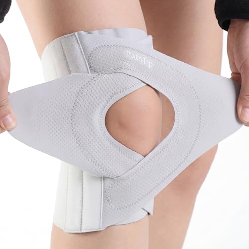 Knee Brace for Men and Women, Dual X-Straps and 4 Side Stabilizers - color: Gray, size: Large