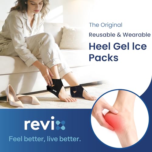 REVIX 2 Packs Heel Ice Pack Wraps, Full Leg Ice Pack Wrap Around Entire Leg