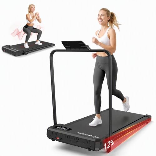 ANCHEER Walking Pad with Incline - Under Desk Treadmill with Handle Bar - color: Carbon Black