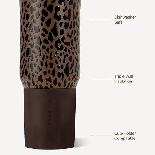 HydroJug Sport 20 oz Insulated Stainless Steel Water Bottle, Brown Leopard - color: Brown Leopard, size: 20 Ounces