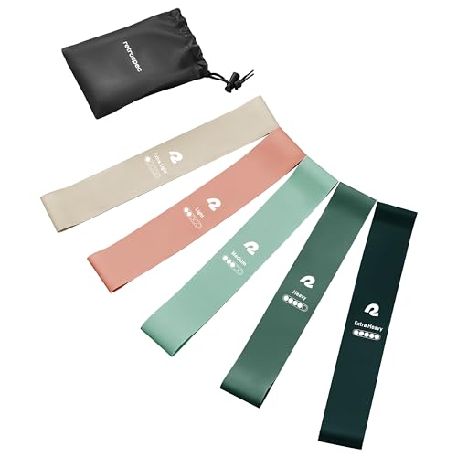Retrospec Activate Resistance Loop Band Set for Working Out, Home Fitness, Toning, Stretching & Exercise - Lightweight & Portable for Men & Women