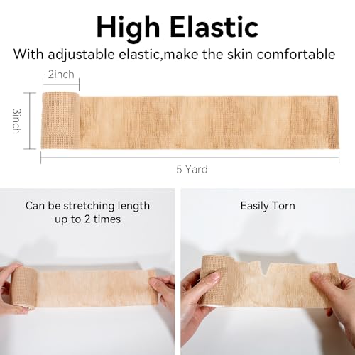Self Adhesive Bandage Wrap,Bandage Tape,Medical Tape,Vet Tape - color: Skin Color, size: 3inch*16rolls