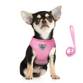 FEimaX Dog Harness and Leash Set for Walking, Soft Mesh Adjustable Easy Control Lightweight Cat Vest Harnesses with Reflective Strips, Escape Proof Small Dogs Cats Vests - color: Pink, size: XXS