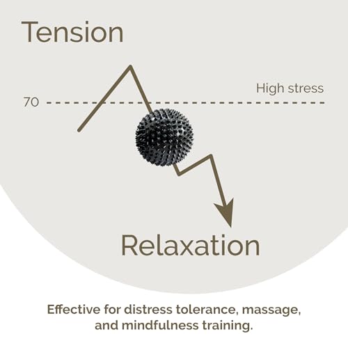 2X Spiky DBT Skill Balls | Magnetic Stress Relief Balls | Spiky Massage Balls for Relaxation, Tension Release, Focus & Mobility (Black, 2 Inch) - color: Black, size: 2 inches