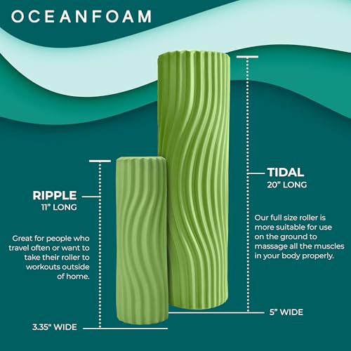 Oceanfoam Tidal Roller - Massage Foam Roller for Exercise (Algae Green) - color: Algae Green