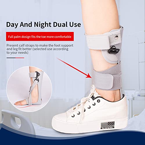 Medical Afo Foot Drop Brace Splint Ankle Foot Orthosis AFO Walking with Shoes or Sleeping for Men Women Stroke Hemiplegia Foot Drop Postural Correction Brace （Small-Left） - size: Small-Left