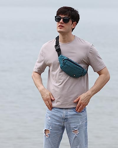 WATERFLY Small Fanny Pack Crossbody Lightweight Waist Bag for Woman Man - color: Green