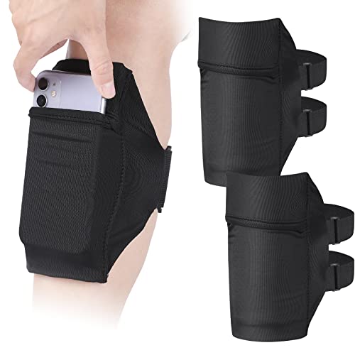 Jadive 2 Packs Cell Phone Leg Straps Ankle Phone Holder, Black