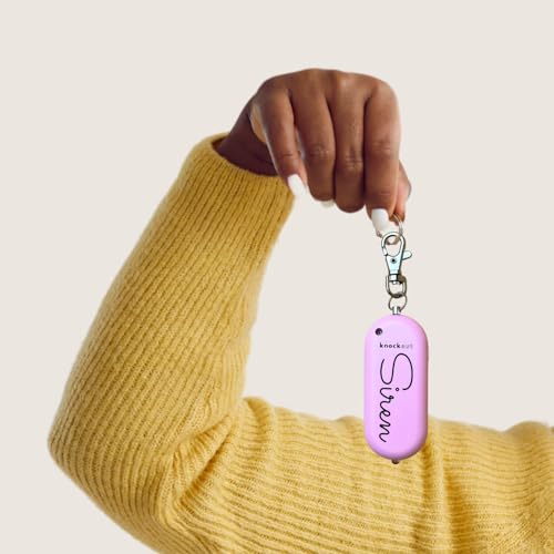 Knockout Siren - Blush - Personal Security Alarm Keychain - Rechargeable - Easy to Use - Super Loud - 130 DB - LED Flashlight - Emergency Safety Alarm for Women, Men, Children, Elderly - TSA Approved - color: Blush