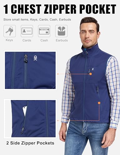 Little Donkey Andy Men's Lightweight Golf Vest Outerwear - color: Blue, size: Small