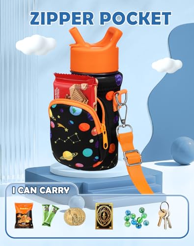 Miss Adola Kids Water Bottle Carrier, 10-18 Oz - color: Orange Planet