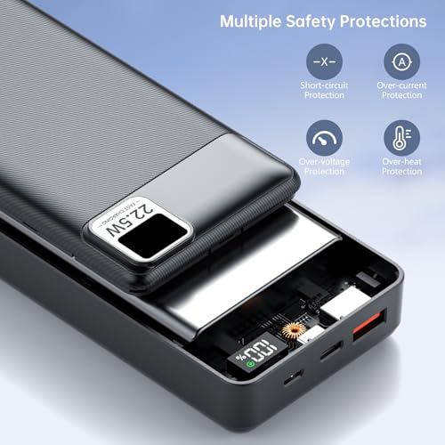 5V 2A 3A 20000mAh Battery Pack PD20W Fast Charging Power Bank - color: Black, size: 20000mAh
