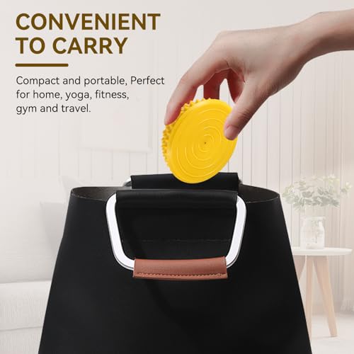 Agatige Foot Massage Ball, Half Round PVC Spiky Foot Wakers Balance Therapy Dome Trigger Point Ball Feet Massage Roller for Yoga Fitness Exercise Gym Massager(Yellow) - color: Yellow