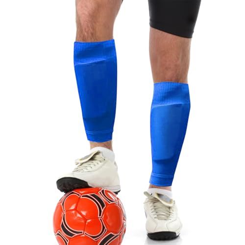 HUIOP Sock,Running Leg Socks, 1 Pair Shin Guard Socks Men Women Soccer Shin Socks Football Calf Sleeves - color: Blue
