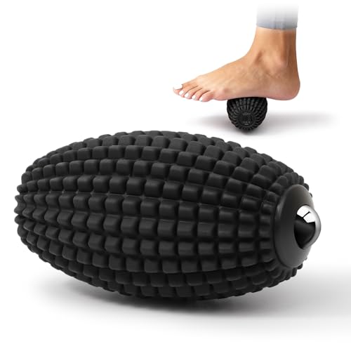 HODEMI Vibrating Massage Ball Roller with Rolling Head, 3 Speeds, Black - color: Black