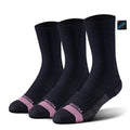 BRISIRA Coolmax Bamboo Viscose Compression Running Crew Socks Women - color: 3 Pairs Black, size: 5-7