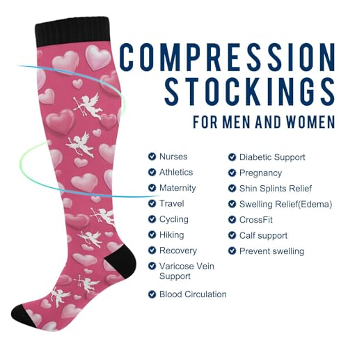 Wusikd Cute Penguin Compression Socks for Women and Men Circulation Long Socks for Athletic Running 1 - color: Multi 37