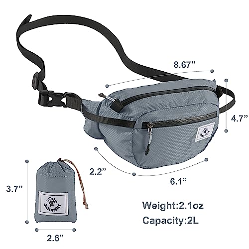 4Monster Hiking Waist Packs Portable,Water Resistant Fanny Bag with Adjustable Strap,Lightweight Crossbody Chest Bag Slim Bag - color: Silver