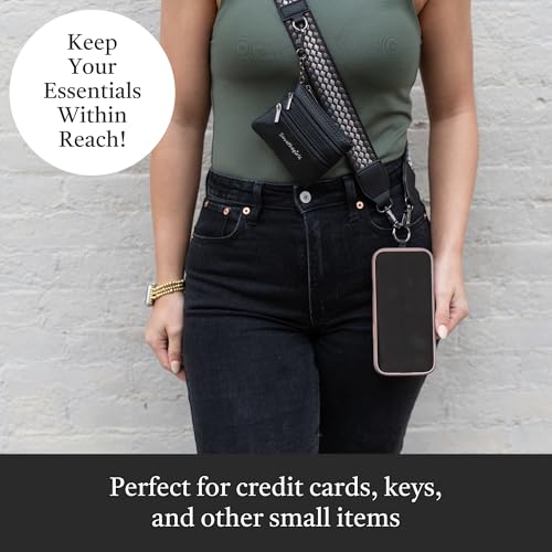 Save the Girls Clip & Go Phone Lanyard with Wallet Pouch, Fun Dots Dark - color: Dark Green/Light Green