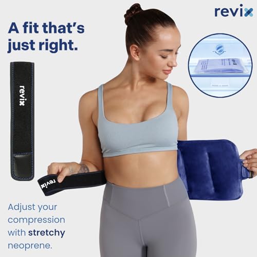 REVIX Ice Pack for Injuries Reusable Gel for Lower Back & Shoulder, Navy