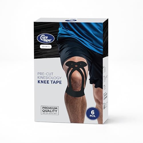 CureTape Pre Cut Kinesiology Tape for Knee Pain Relief & Support