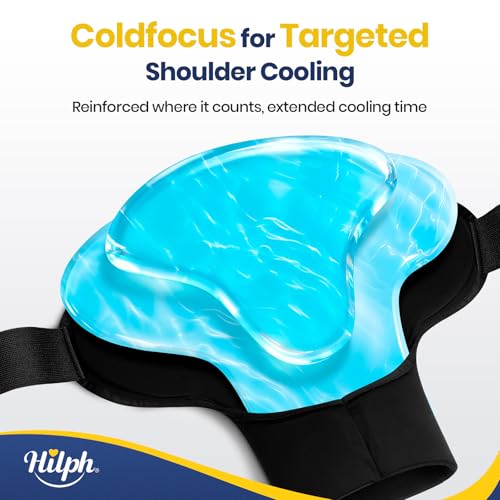Hilph 3D Shoulder Ice Pack, Rotator Cuff Cold Therapy Wrap with Dual-Gel, L - size: Large